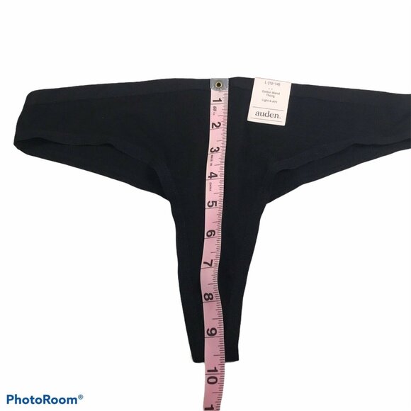 Auden Womens Size Large 12-14 Thong Panty Lightweight Airy Black New With Tags - Picture 7 of 8